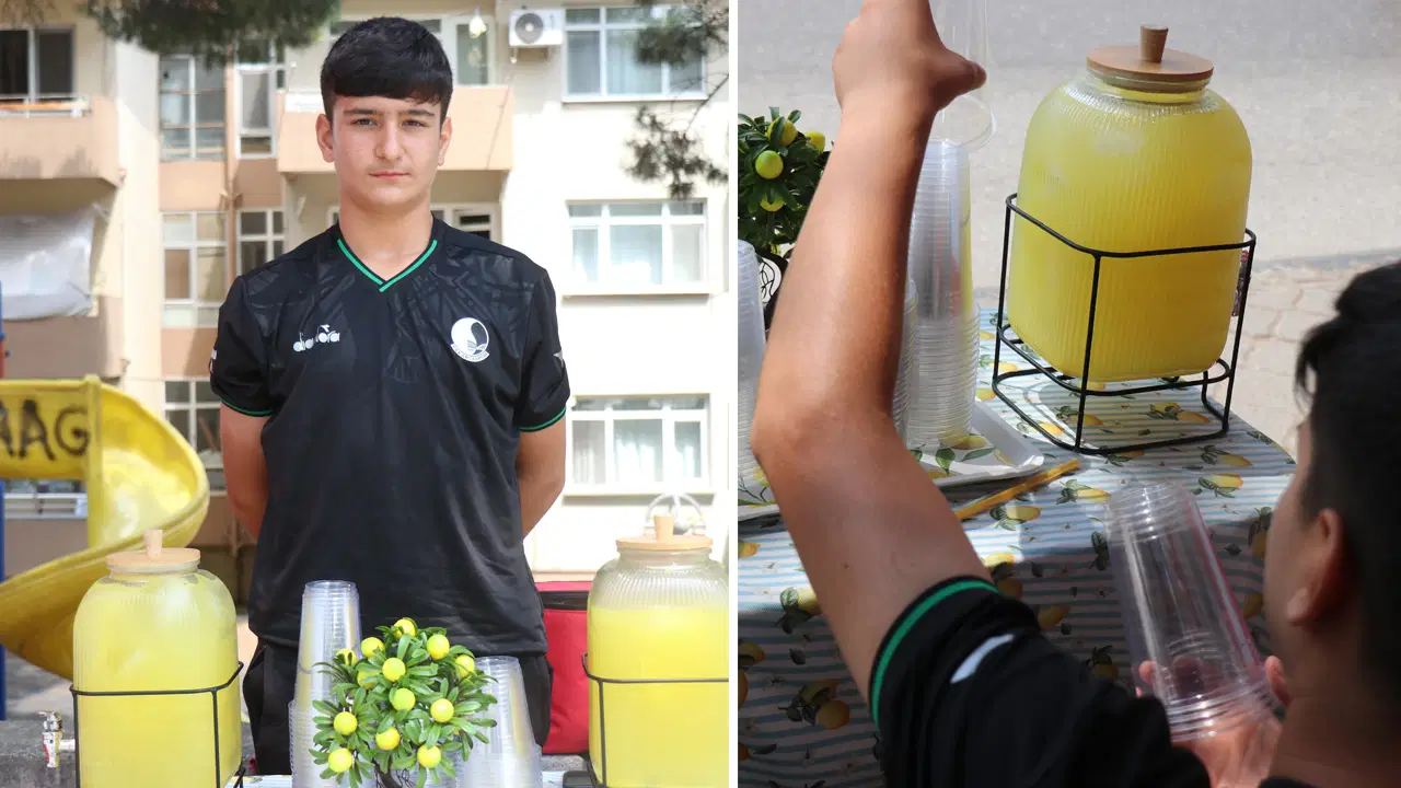 14 Yaşındaki Buğra Yaz Tatilinde Günde 3 Bin Lira Kazanıyor! Hedefi Limonata Kafesi Açmak